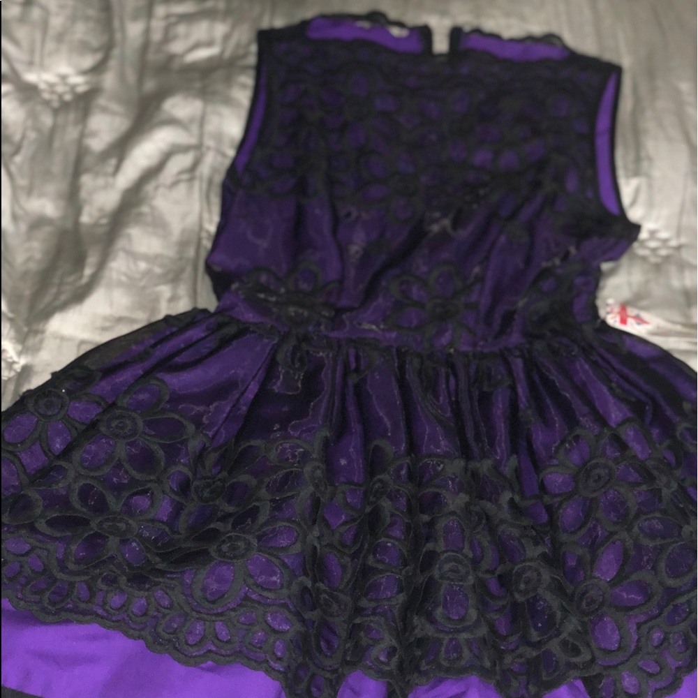 Purple with black dress ..